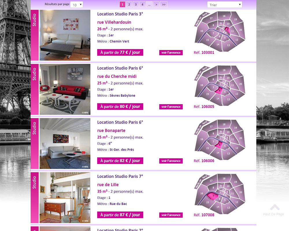 Home Rental Service - listing appartements